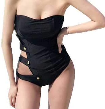 Amazon 水着 ワンピース セクシー オフショル サイドオープン カットアウト ボタン 体型カバー ワンピース水着 水着 大きいサイズ 水着 レディース 大人可愛い 夏 リゾート ビーチ 水着 ワンピース ワンピース 通販