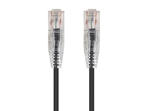 Monoprice SlimRun Cat6 28AWG UTP Ethernet Network Cable, 2ft Black - (113522)