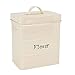 Harbour Housewares Industrial Flour Canister - Vintage Style Steel Kitchen Storage Caddy with Lid - Cream