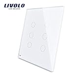 LIVOLO White US Standard Luxury Tempered Glass Panel For 3 Gang&3 Gang Touch Switch, C5-C3/C3-11