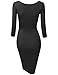 J.TOMSON Women's Casual 3/4 & Long Sleeve Bodycon Midi Dress