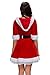 Simplecc Mrs. Claus Costume Christmas Role Play Outfits Hooded Dress for Women Medium