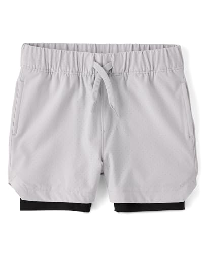 The Childrens Place,Boys,Quick Dry Lined Mesh Active Shorts,Ice Cave,5