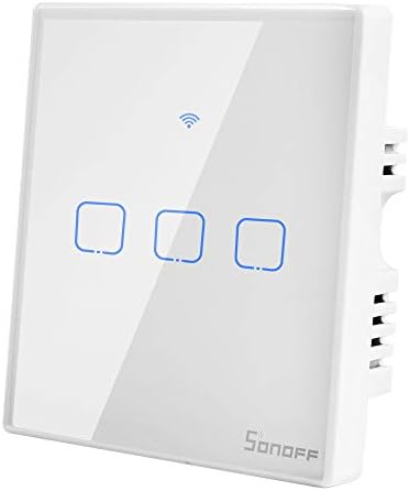 GALOOK WIFI Smart Light Switch, Wireless Wall Touch Switch Works with Alexa and Google Home,Touch Tempered Glass Panel,APP Remote Control&433MHz RF Control,No Hub Required,Neutral Line Need (T2-3Gang)