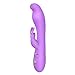Rabbit Vibrator Dildo with Softest Dual Density Silicone Bunny Ears Curved Shaft for Clitoral G Spot Stimulation, PALOQUETH Rechargeable Waterproof Vibrator 7X 7 Vibration Modes for Women, Purple