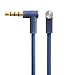 New Version Original Replacement Audio Cable Cord Wire with In-line Microphone and Control + Original OEM Replacement Leather Pouch/Leather Bag for Beats by Dr Dre Headphones Solo/Studio/Pro/Detox/Wireless/Mixr/Executive/Pill (Blue)