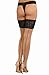 Dreamgirl Women's Cuban Heel Thigh-High Stockings with Back Seam, Nude/Black, One Size