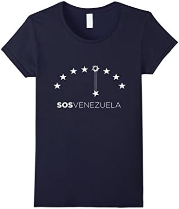 Women's SOS Venezuela Flag T-Shirt Small Navy