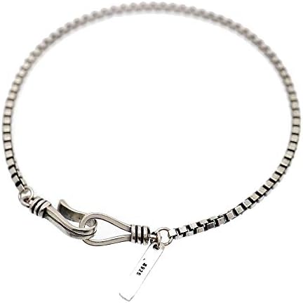 シルバーワン シルバー925 ベネチアン チェーン ブレスレット メンズ C6 燻し加工 幅2mm 長cm フック式 ボックス