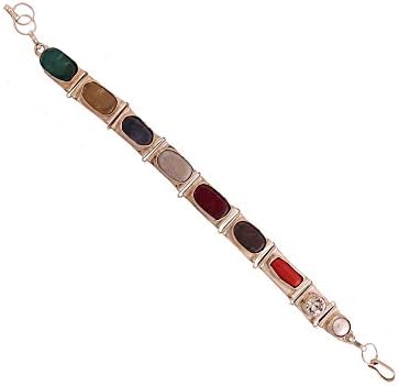 Multicolour Brass Navratna Bracelet for Men and Women