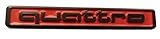 x1 New Black / Red QUATTRO Emblem Replaces OEM Audi Fender Trunk Grille Badge
