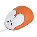 Cute Animal Rabbit Shape USB Wired Corded Mouse Mini Small Hands Optical Mice Travel Mouse for Desktop PC Laptop Computer,1200DPI 3 Buttons with 3.6 Feet Cord (Orange)