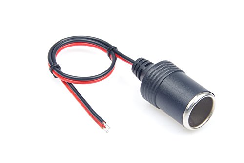 KNACRO 12V / 24V 30A Female Car Cigar Cigarette Lighter Socket Plug Connector Plug Cable Adapter