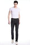 Dilanni Men's Slim Fit Skinny Black Five Pocket Stretch Jeans Trousers