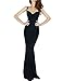 GRACE KARIN Women's Cross Back Sequins V-neck Long Mermaid Evening Prom Dresses