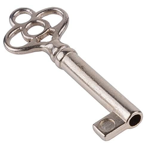 Nickel Plated Hollow Barrel Skeleton Key for Doors, Dresser