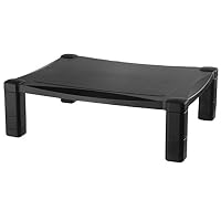 Kantek Single Level Height-Adjustable Monitor/Laptop Stand, 17-Inch Wide x 13-Inch Deep x 3 to 6.5-Inch High, Black (MS400)