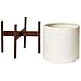 Rivet Surrey Modern Ceramic Planter Pot with Wood Plant Stand, 13.6″H, Whitethumb 3