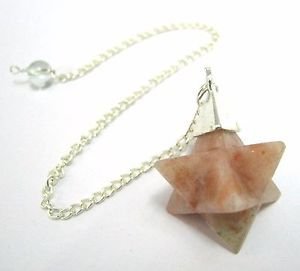 Sunstone Merkaba Star Pendulum Healing Reiki Dowsing Wellness Feng Shui Jewelry