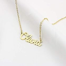 Awegift Women Jewelry Name Necklace Big Initial