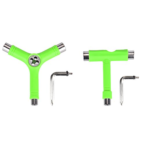 Alouette Skate Tool Set of 2,All-In-One Multifunctional portable T-tool&Y-tool for skateboard (green)