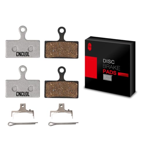 CNC LOL Bicycle Brake Pads for Shimano G01S G02S G03S G01A G02A G03A, 2 Pairs Brake Pads Resin for Shimano XT XTR SLX Deore M985 M615 M675 M785, Resin/Organic/Semi-Metallic/Silver