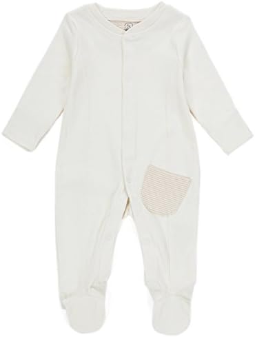 Soft Natural Color Fine Cotton Siamese Long Sleeve Siamese Clothing Baby Conjoined Clothing,Baby Suits 141607 (BEIGE, 3-6months)