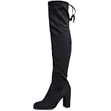 SheSole Women's Over Knee Thigh High Heel Black Boots Size US 6
