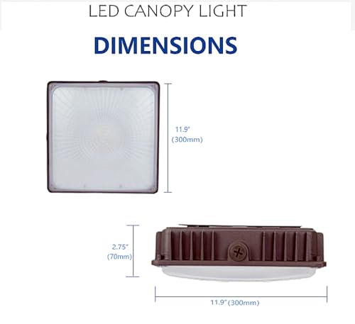 KRLED 120W LED Canopy Light High Bay baloncy Ceiling Light Pack of 2 | Industrial Waterproof Explosion-proof, Outdoor High Bay Gas Station, Equivalent 550W HID/HPS, 16000 Lm 5500K