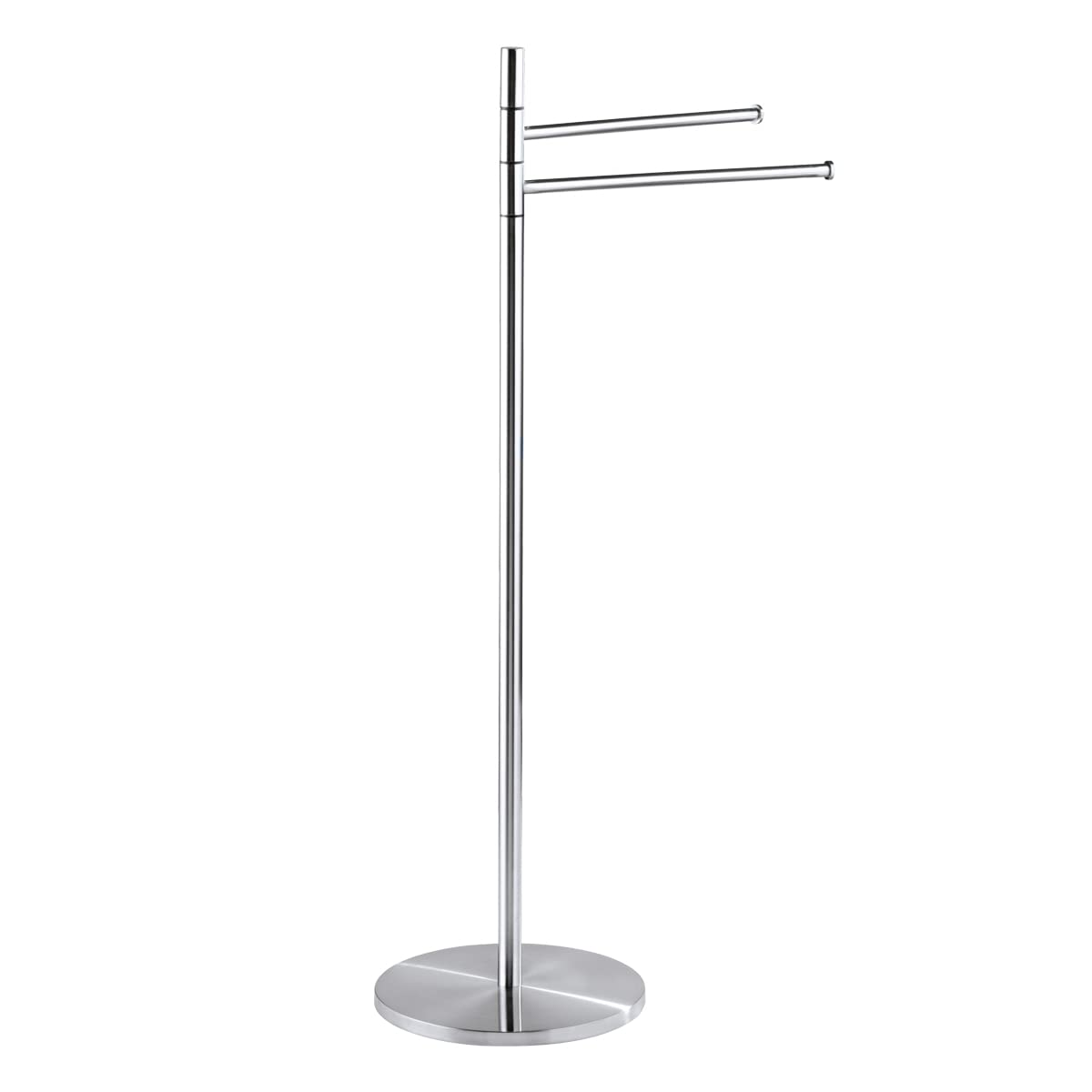 WENKO Towel and clothes stand Pieno - 2 flexible arms, Stainless Steel, Silver Matt, 25 x 45 x 89 cm