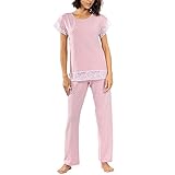 LORIN Ladies Pyjama Set Lacy Details P-1524, Light