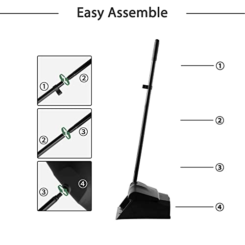 Eyliden Commercial Angle Broom and Dustpan Combo, with Long Handle
