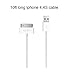 Extra Long (10ft) Heavy Duty White 30 pin USB Power Cord and Charge & Sync Cable for Apple iPhone 4, 4S, 3S and iPad 1,2,3 -AJ Pro(TM)