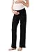Ecavus Women's Maternity Wide/Straight Versatile Comfy Palazzo Lounge Pants Stretch Pregnancy Trousers