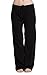 CYZ Women's Basic Stretch Cotton Knit Pajama Sleep Lounge Pants-Black-L