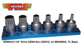 Vim Durston VMXZNS412 1/4" Stubby Triple Square Bit Set on Mag Rail