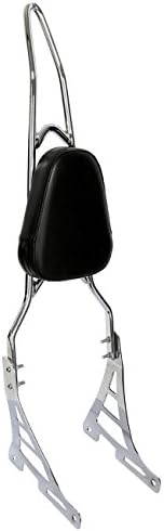 Ambienceo Steel Chrome Backrest Pad Sissy Bar for Harley XL1200C XL1200S 1996-2000 XLH1200 2004up