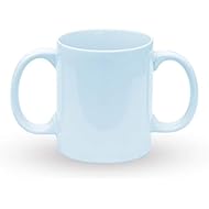 HealthGoodsIn- Two Handled Ceramic Mug to Aid Tremors | Dual Handle BPA-Free Drinking Mug for Secure Hold | 11.83 Fl. Oz. (350 Ml) (Blue)