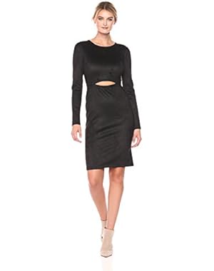 BCBGMax Azria Women's Whitley Knit Faux Suede Dress With Cutout