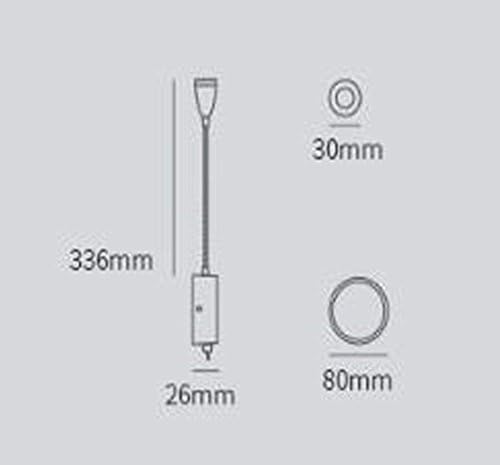 MJY Creative Modern Wall-Mounted Led Hose Light Bedside Reading Wall Lamp Mural Lamp Bedroom Lamp Angle Adjustable Reading Tube Lighting Fashion,White,