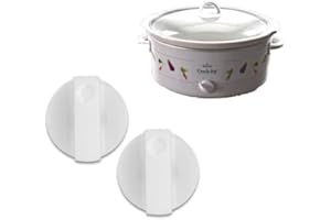 KIMALAB Slow Cooker White Knob Replacement Compatible with Crock-Pot and Rival Slow Cookers – Adjustable, Heat-Resistant Control Dial for Vintage Crock Pot Models Two Pack – Easy Snap-On Install