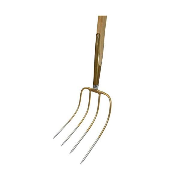 SHW-FIRE Dunggabel - Stabile 4 Zinken Gabel mit Schienenzwinge für Profis. Praktischer 135 cm Stiel – Bild 6