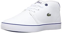 Lacoste Unisex-Child Ampthill Sneaker, White/Royal