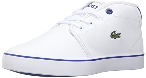 Lacoste Unisex-Child Ampthill Sneaker, White/Royal