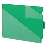 Out Guides w/Diagonal-Cut Pockets, Poly, Letter, Green, 50/Box, Sold as 1 Box
