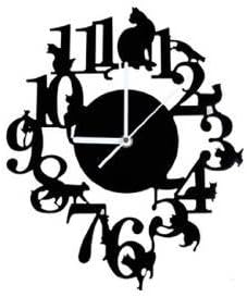Would stay again. Cute black cat clock hook set antique interior wall clock Scandinavian cat cat (black)