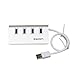 ZiKON 4 Ports USB 3.0 Hub Portable Aluminum Hub with 9.5 inch Shielded Cable for iMac, MacBooks, PCs and Laptops