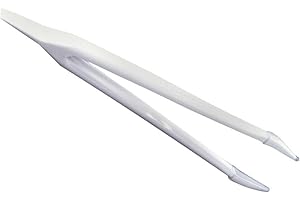Hilco Soft Contact Lens Tweezers White Plastic w/Silicone Tips, 5 Inch Long