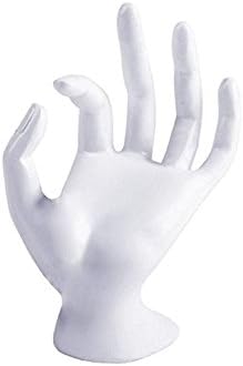 Hand Shape Ring Display Holder Stand Jewelry Organizer Storage for Bracelets Watch Necklaces (White)