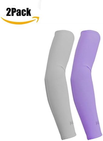 2 Pair Anti-UV Cooling Compression Arm Sleeve Sun Protection Arm Sleeve For Running/ Golf/ Cycling /Outdoor Activities Skin Protection